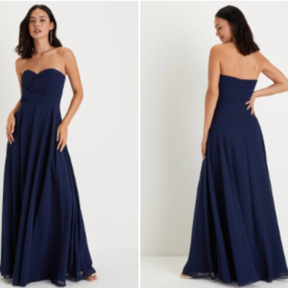100% Polyester Strapless Gown - Picture 1 of 11